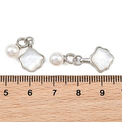 Brass & Natural White Shell Pendants&nbsp;KK-CBA6A75-46P