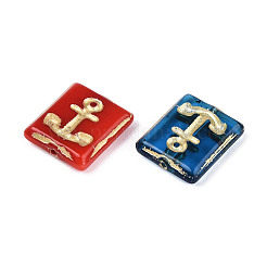 Rectangle with Boat Anchor Glass Beads&nbsp;GLAA-T025-55M