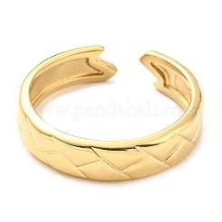 304 Stainless Steel Grooved Open Cuff Ring for Women&nbsp;RJEW-C016-27G