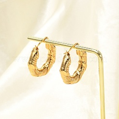 304ステンレススチールツイストフープピアス  ゴールドカラー  28x25.5x6.5mm&nbsp;EJEW-Q011-02G