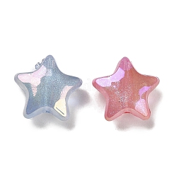 Star UV Plating Luminous Rainbow Iridescent Acrylic Beads&nbsp;LACR-R001-11A