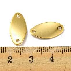 304ステンレススチールコネクタチャーム  オーバルリンク  14KGP本金メッキ  16.5x8.5x1.2mm  穴：1.6mm&nbsp;STAS-L022-231G