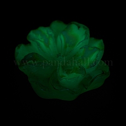 蓄光樹脂カボション  ABカラー  暗闇で光る花  淡緑色  23.5x8mm&nbsp;X-RESI-E033-02D