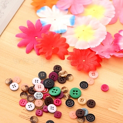 Creative DIY Flower Pattern Resin Button Art&nbsp;PW-WGE36EA-01