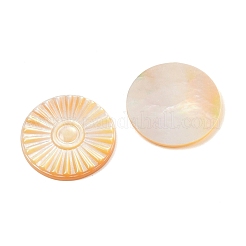 Natural Yellow Shell Carved Cabochons&nbsp;SSHEL-B006-01A-A