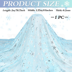 2mのポリエステル製スノーフレークメッシュ生地  服装アクセサリー  銀  1550x0.2mm&nbsp;DIY-WH0622-386A