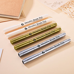 6Pcs 3 Colors Plastic Metallic Brush Pen&nbsp;AJEW-TA0003-65