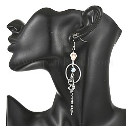 Halloween Alloy & Synthetic Turquoise & Lampwork Dangle Earrings&nbsp;EJEW-TA00820