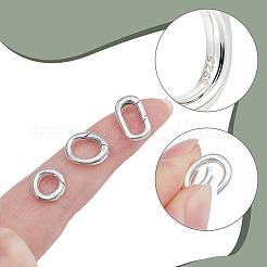 3Pcs 3 Styles 925 Sterling Silver Spring Gate Rings&nbsp;STER-HS0001-27