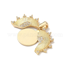 Brass Micro Pave Cubic Zirconia Openable Pendants&nbsp;KK-F905-02G-05