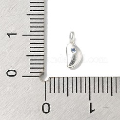 925 Sterling Silver Cubic Zirconia Moon Charms&nbsp;STER-R002-02S-04