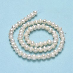 天然養殖淡水パールビーズ連売り  ポテト  ベージュ  4~6x5~7x5~6mm  穴：0.7mm  約67~71個/連  13.58~14.25インチ（34.5~36.2cm）&nbsp;PEAR-F018-17A-01