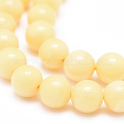 Natural Yellow Jade Beads Strands&nbsp;G-D0010-02-6mm