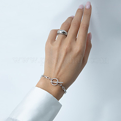S925 Sterling Silver Geometric Chain Bracelet and Necklace Set for Daily Wear&nbsp;JM3454-2
