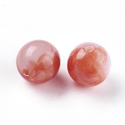 アクリル模造玉ビーズ  ラウンド  ミックスカラー  11.5x11mm  穴：2mm  約520個/500g&nbsp;MACR-E025-25-12mm
