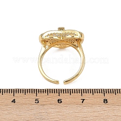Brass Micro Pave Cubic Zirconia Adjustable Cuff Rings&nbsp;RJEW-C139-11G