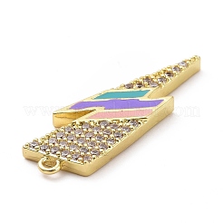 Eco-friendly Brass Micro Pave Clear Cubic Zirconia Pendants&nbsp;KK-D079-17G-01
