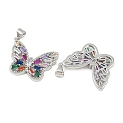 Brass Micro Pave Cubic Zirconia Pendants&nbsp;KK-C109-09A-P