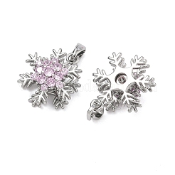 Christmas Brass Micro Pave Cubic Zirconia Rotatable Pendants&nbsp;KK-A287-10P