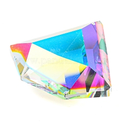 クリアガラスペンダント  多面カット  三角形のチャーム  クリアAB  43x47x18mm  穴：1.6mm&nbsp;LS-GLAA-G103-02A