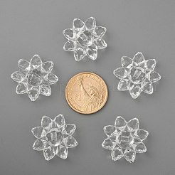 透明なアクリルビーズ  多面カット  花  透明  29x12mm  穴：3mm&nbsp;X-TACR-491-01