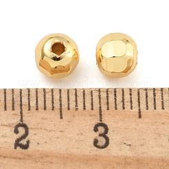 ラックメッキの丸い真鍮ビーズ  長持ちメッキ  カドミウムフリー＆鉛フリー  多面カット  18KGP本金メッキ  6mm  穴：1.6mm&nbsp;FIND-M036-01D-G01