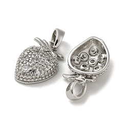Brass Micro Pave Cubic Zirconia Pendents&nbsp;KK-R210-17P