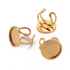 201 Stainless Steel Cuff Ring Findings&nbsp;STAS-S080-040E-G