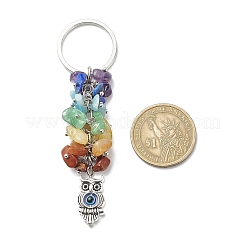 Chakra Natural Gemstone Chip Bead Keychain&nbsp;KEYC-JKC00415-02