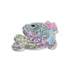 カラフルなアクリルプラスチックカボション  魚  31x23.5x2mm&nbsp;OACR-R269-07G
