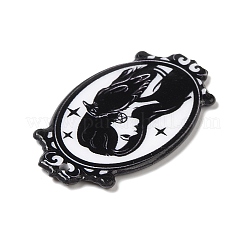 ハロウィンアクリルパーツ  魔女  オーバル  46.5x27.5x2.5mm  穴：1.8mm&nbsp;SACR-E010-07C