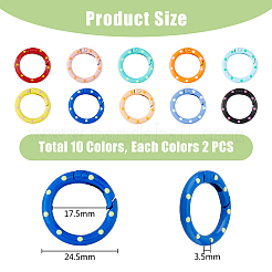20Pcs 10 Colors Zinc Alloy Spring Gate Rings&nbsp;FIND-HY0002-97