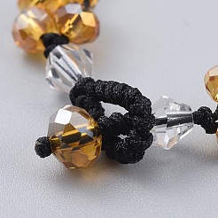 手作りガラスビーズブレスレット  ナイロン糸で  多面カット  ミックスカラー  7-1/2インチ（19cm）&nbsp;BJEW-JB04673