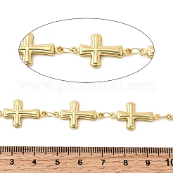 304ステンレスクロスリンクチェーン  ハンダ付け  スプールで  長持ちメッキ  ゴールドカラー  23x13.5x3.5mm&nbsp;CHS-C021-03D-G