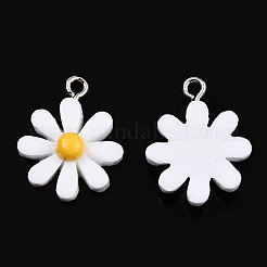 Opaque Resin Pendants&nbsp;RESI-WH0037-01B
