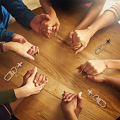 21Pcs 3 Colors Cross Alloy Enamel Pendant Decoration&nbsp;HJEW-CP00002