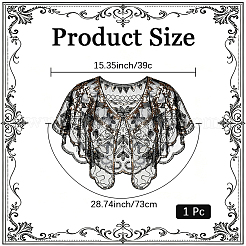 ポリエステルティペット  PVC pailletteの付き  装飾アクセサリー  タッセル  ゴールド  730x390x2mm&nbsp;AJEW-WH20128-006B