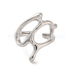 Rack Plating Brass Cuff Rings&nbsp;RJEW-D025-07P