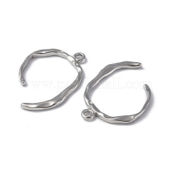 変色しない304ステンレススチールペンダント  ステンレス鋼色  27x22.5x2mm  穴：1.6mm&nbsp;STAS-C066-22P