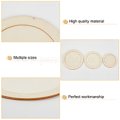 木製バスケットボトムス  かぎ針編みのバスケットベース  編み物用  フラットラウンド  10~14x0.3cm  3個/セット&nbsp;TOOL-WH0051-70B