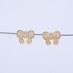 Elegant Brass Pave Clear Cubic Zirconia Bowknot Stud Earrings&nbsp;DH4416