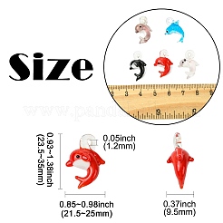 5Pcs 5 Colors Handmade Lampwork Pendants&nbsp;LAMP-CJ0002-65