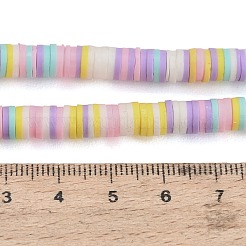 手作り樹脂粘土ビーズ連売り  ディスク/フラットラウンド  ヒシビーズ  カラフル  6x0.5~1mm  穴：1.5mm  約384個/連  17.32''（44センチメートル）&nbsp;PY-CBA21A8-01G