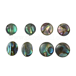 Flat Round Oval Natural Paua Shell Stud Earring for Women&nbsp;EJEW-JE07125