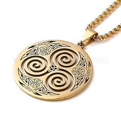 201 Stainless Steel Pendant Necklaces&nbsp;NJEW-K253-01G