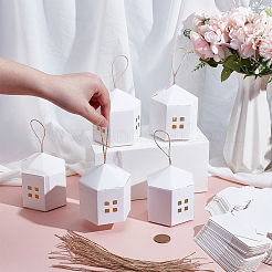 10Pcs Paper Gift Packing Tote Boxes with Window and Rope&nbsp;CON-WH0112-064B