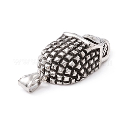 チベット風 304 ステンレススチールペンダント  スカル  アンティークシルバー  43x22x14mm  穴：8x4mm&nbsp;STAS-P305-18AS