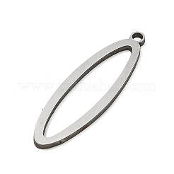 ステンレスペンダント201個  楕円形のチャーム  切り取る  ステンレス鋼色  29x8.5x1mm  穴：1.5mm&nbsp;SA-CBA0460-04P