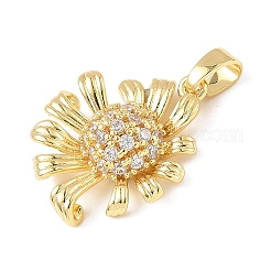 Brass Micro Pave Cubic Zirconia Pendants&nbsp;KK-D357-18G