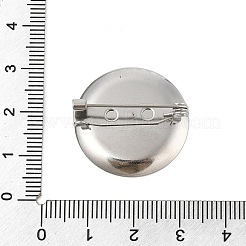 304ステンレススチールブローチカボションセッティング  フラットラウンド  ステンレス鋼色  25.50mm&nbsp;X-STAS-E547-08H-P
